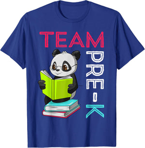 Panda Team Pre-K Teacher First Day Preschool Back to School T-Shirt - T-Shirt | Royal