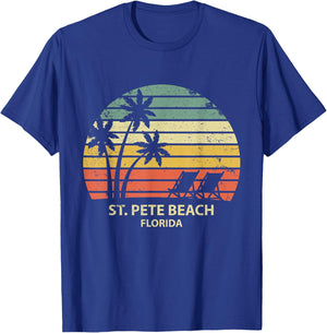 Vintage Florida St. Pete Beach T Shirt Cool Retro T-Shirt - T-Shirt | Royal