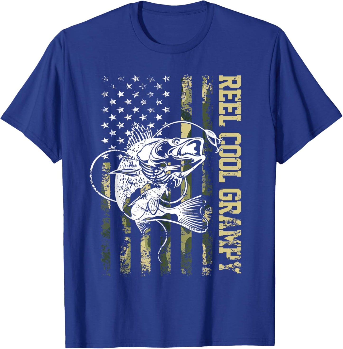 Reel Cool Grampy Bass Fishing Father's Day T-Shirt - T-Shirt | Royal