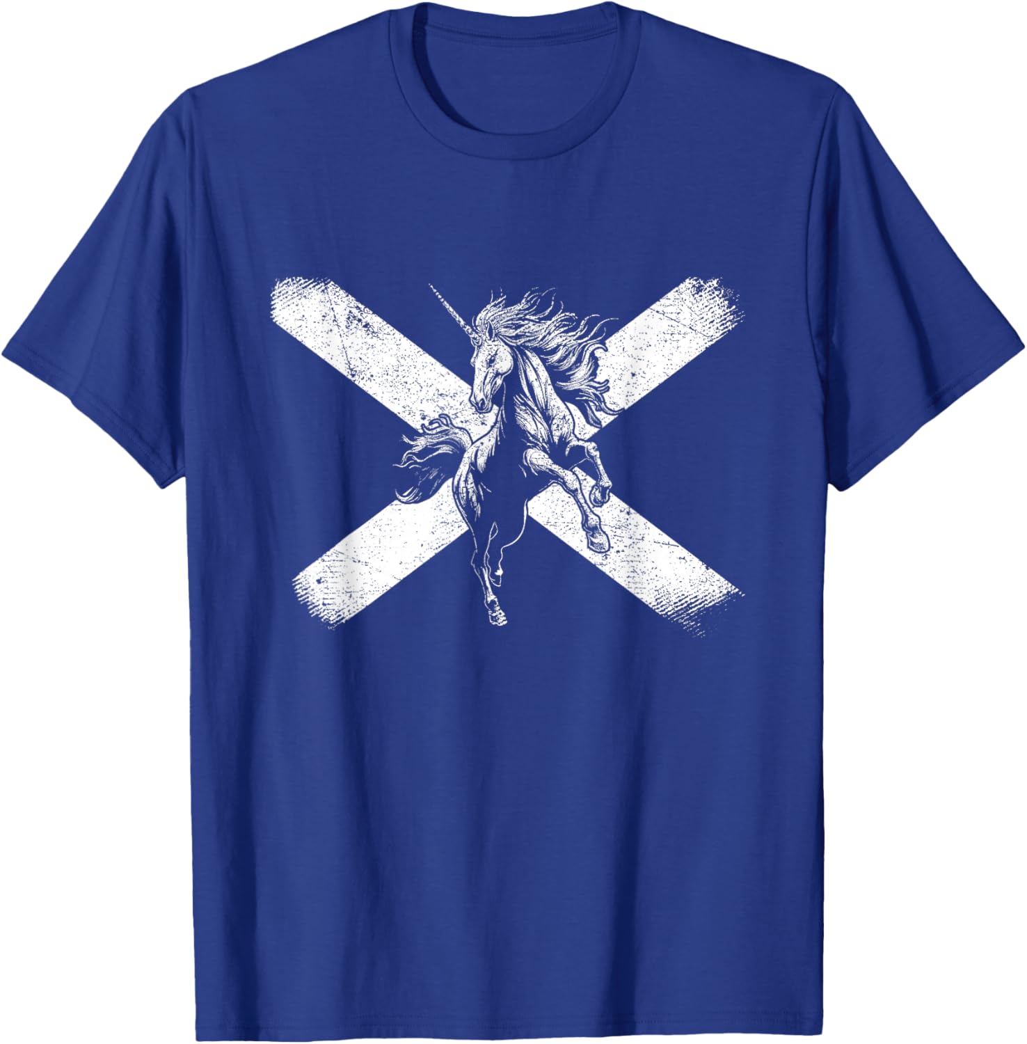 Scottish Flag Caledonian Unicorn Scot Scotsman Scotland T-Shirt - T-Shirt | Royal