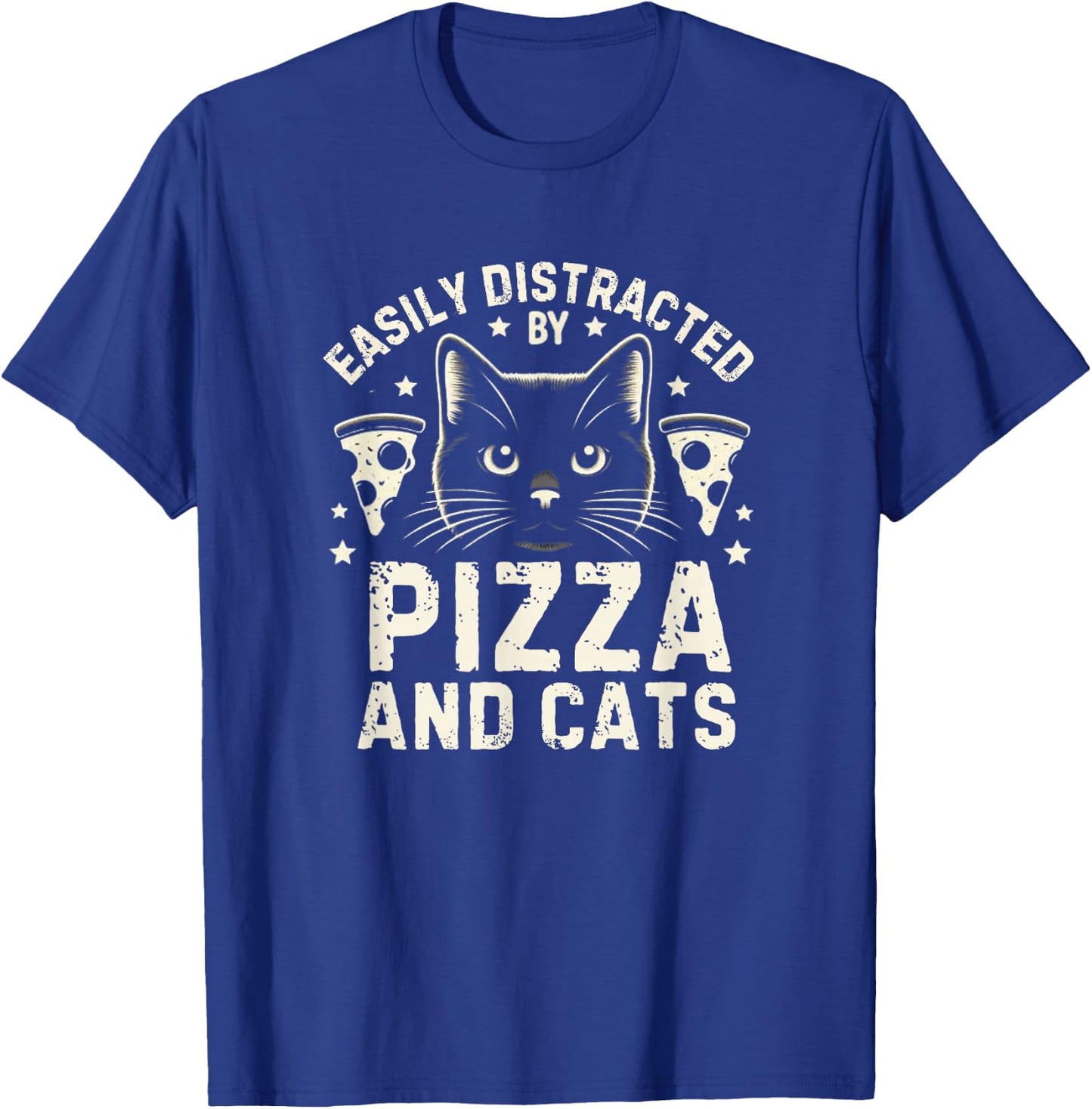 Funny Pizza Lover Foodie Pizza Pun Pizza and Cats T-Shirt - T-Shirt | Royal