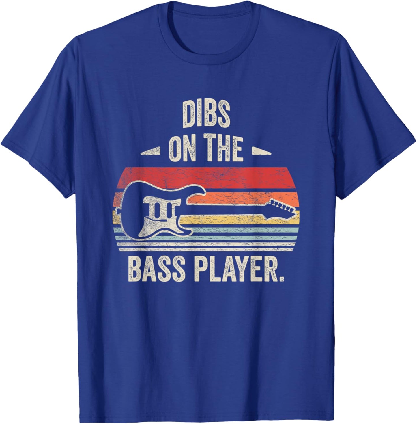 Retro Vintage Dibs On The Bass Player Bassist T-Shirt - T-Shirt | Royal