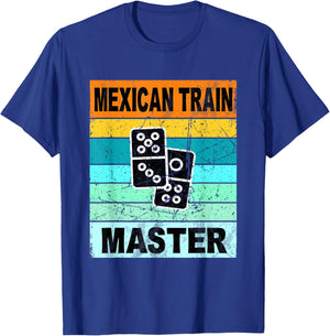 Retro Mexican Train Master Shirt Funny Dominoes Shirts Men , Small, Black T-Shirt - T-Shirt | Royal