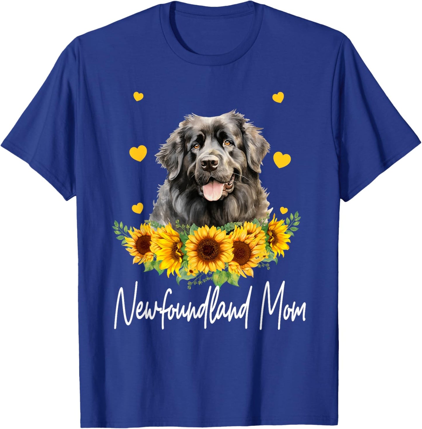 Sunflower Newfoundland Mom Dog Lover T-Shirt - T-Shirt | Royal