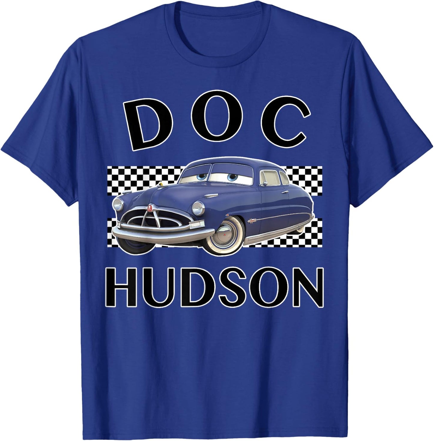 Disney Pixar Cars Doc Hudson Vintage Race Stripe Logo T-Shirt - T-Shirt | Royal