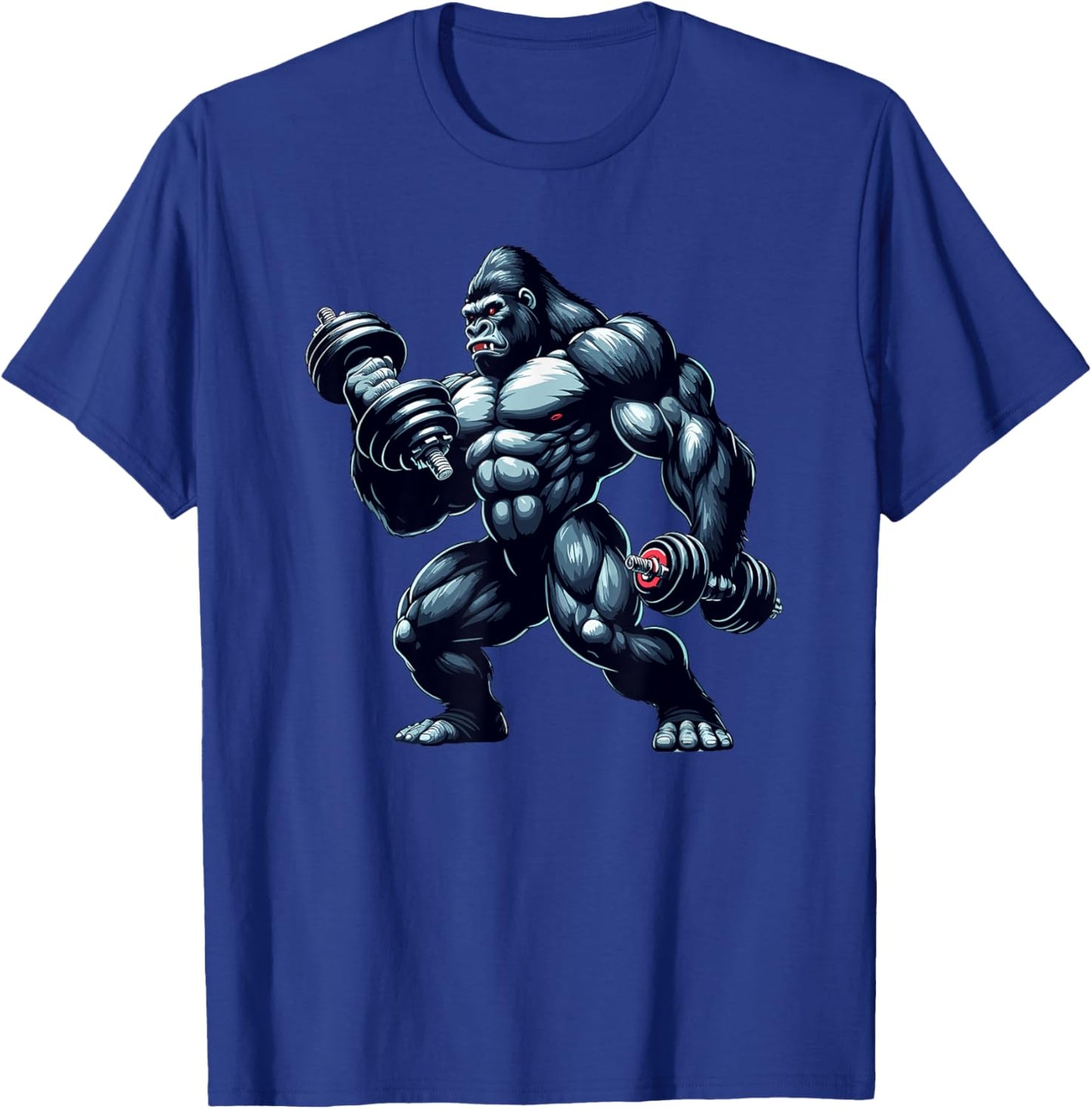 Gorilla Bodybuilder Gym Weightlifting Workout Motivation T-Shirt - T-Shirt | Royal