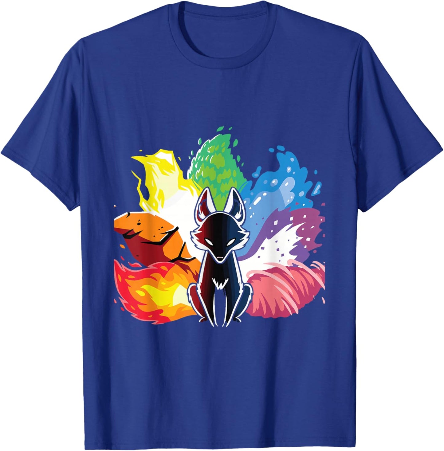 Kitsune Nine Tail Rainbow Fox T-Shirt - T-Shirt | Royal