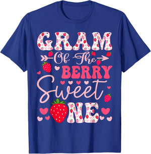 Gram Of The Berry Sweet One Strawberry 1St Birthday T-Shirt - T-Shirt | Royal