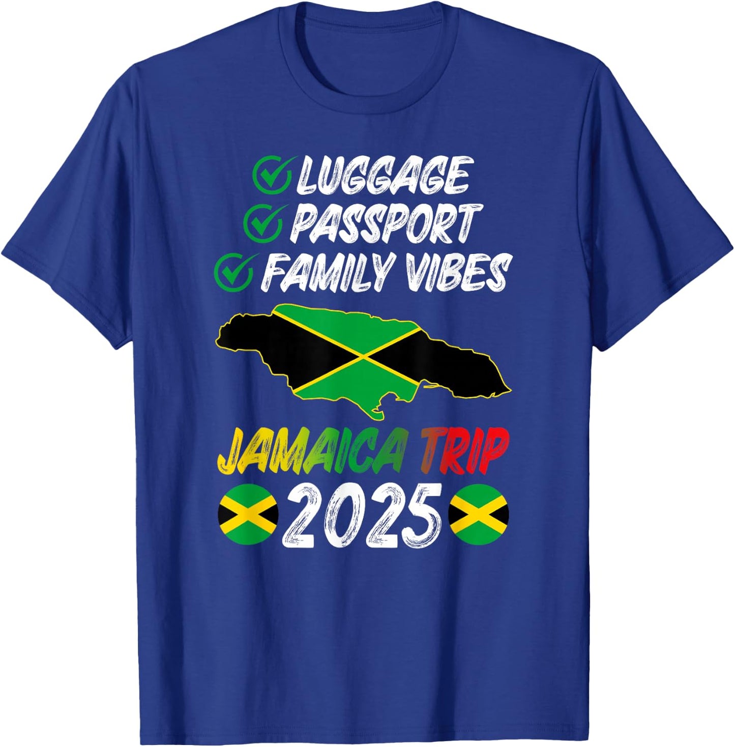 Family Vibes Jamaica Family Trip 2025 Jamaica Vacation T-Shirt - T-Shirt | Royal