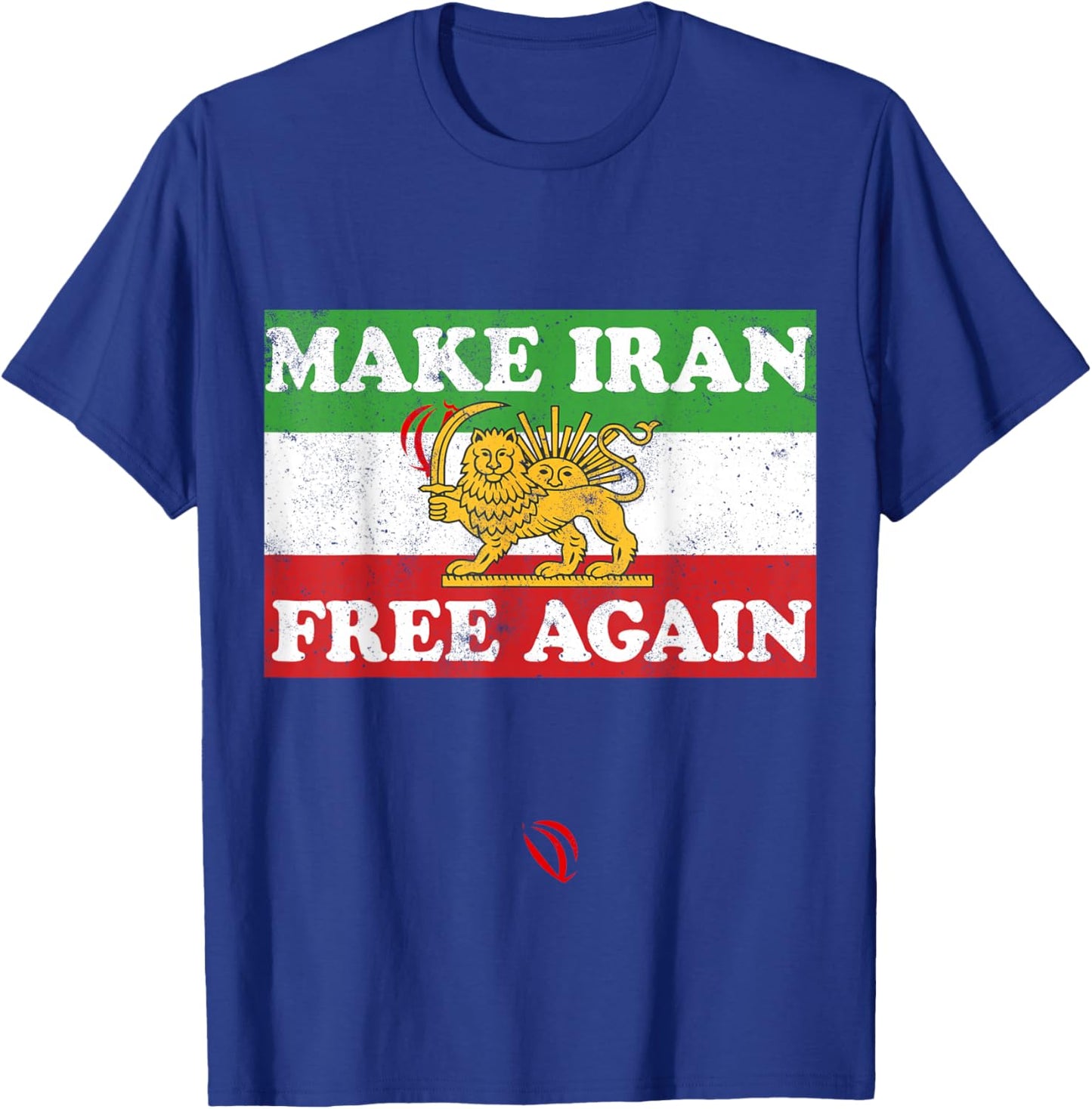 Iran Flagge Löwe Sonne Schwert Free Iran Unterstützung Frauen des Iran T-Shirt - T-Shirt | Royal