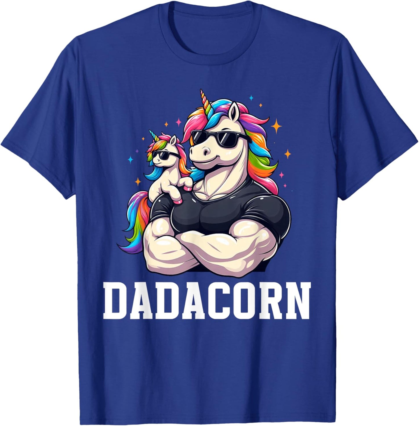 Dadacorn Unicorn Dad Papa Father's Day Daughter T-Shirt - T-Shirt | Royal