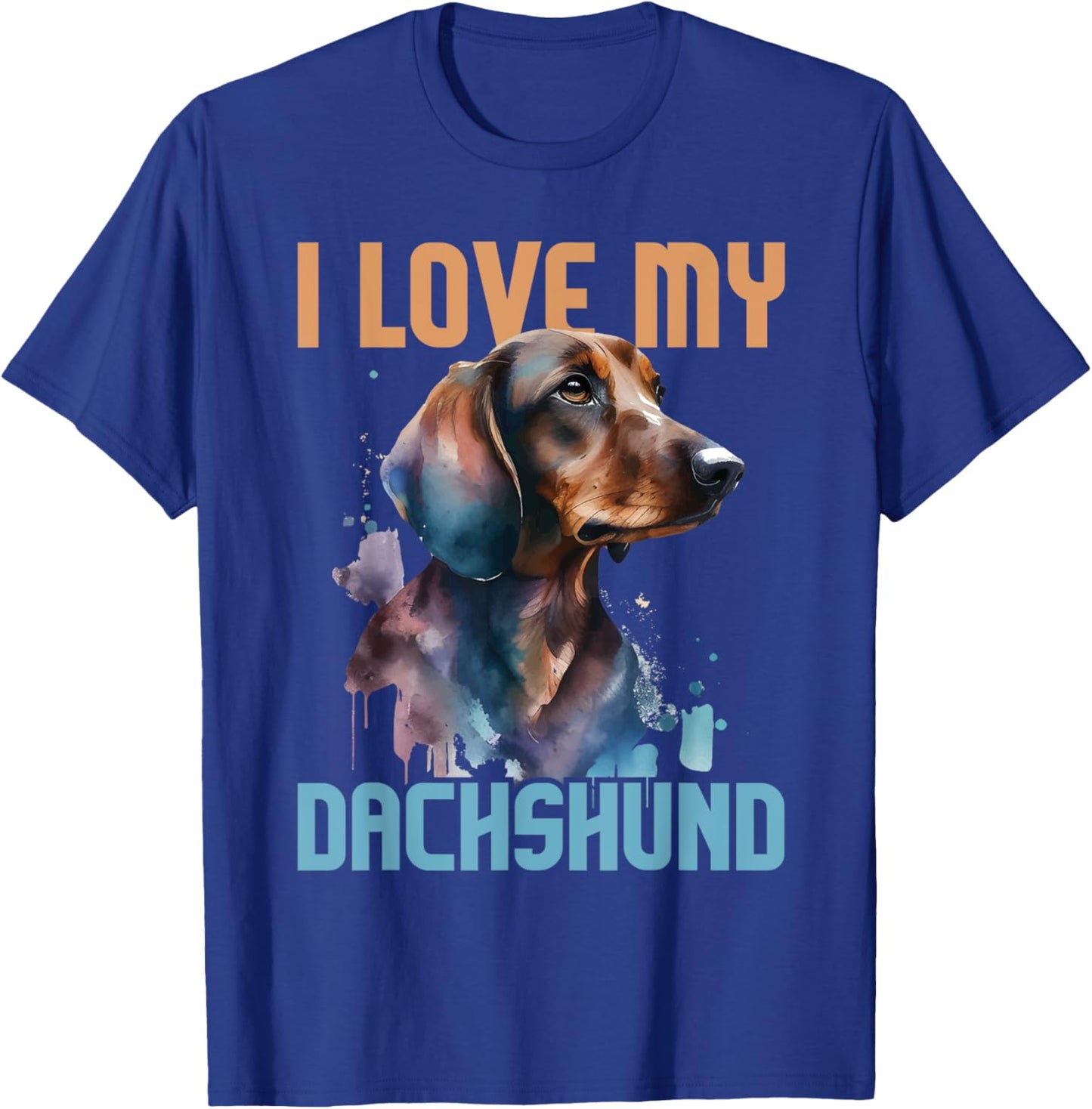 I Love My Dachshund - Paw Print Dog Lover Pet Breeder Men Women Kids T-Shirt - T-Shirt | Royal