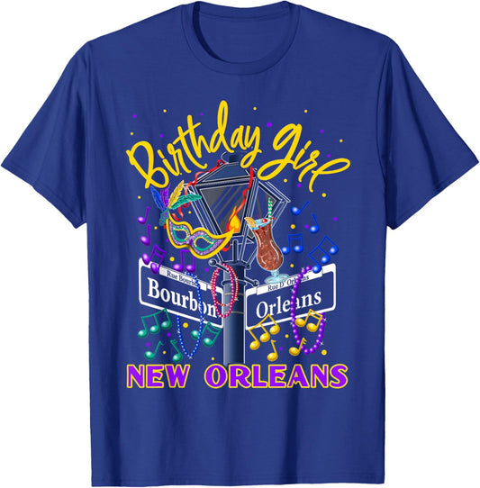 New Orleans Birthday Girl's French Quarter Birthday Trip T-Shirt - T-Shirt | Royal