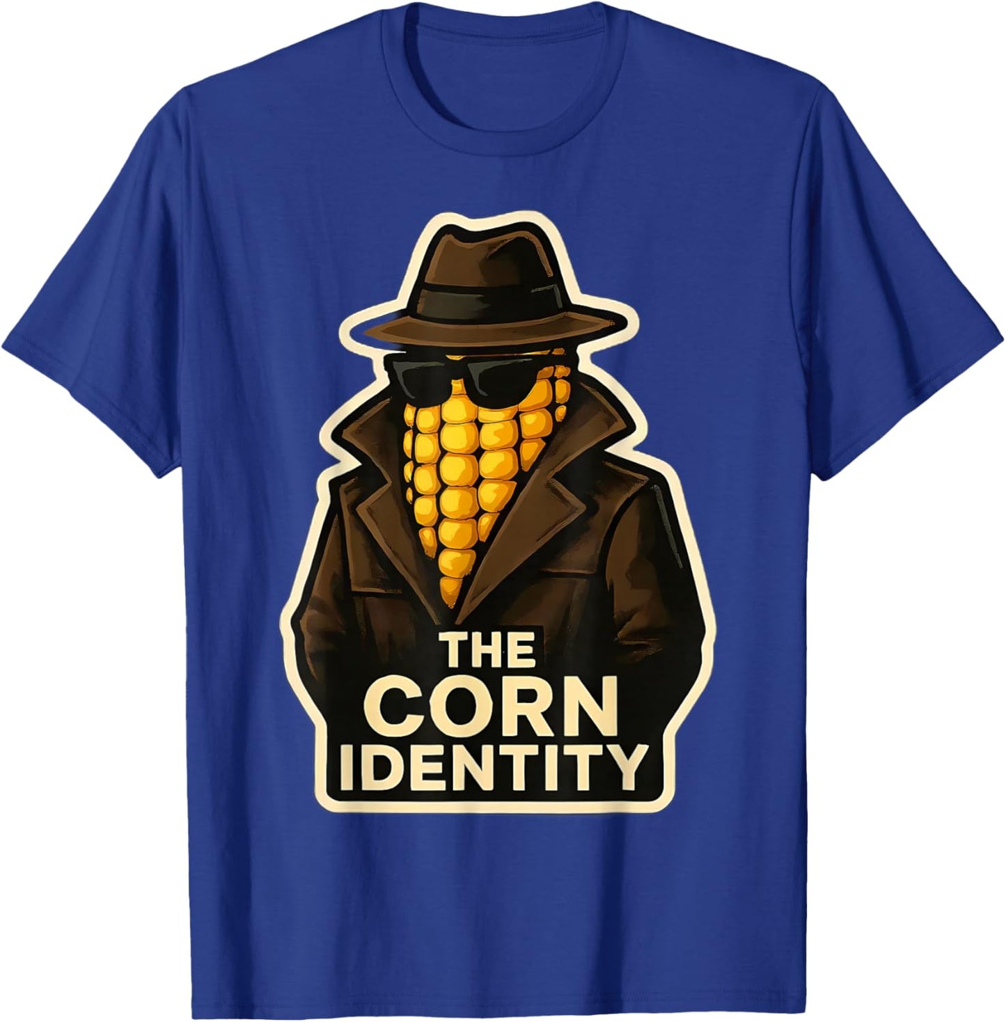 The Corn Identity Funny Corncob Pun Corn Cob Spy Joke T-Shirt - T-Shirt | Royal