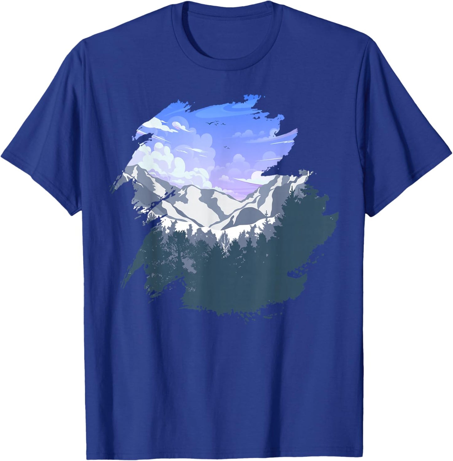 Timeless Mountain, Nature Trees and Forest T-Shirt - T-Shirt | Royal