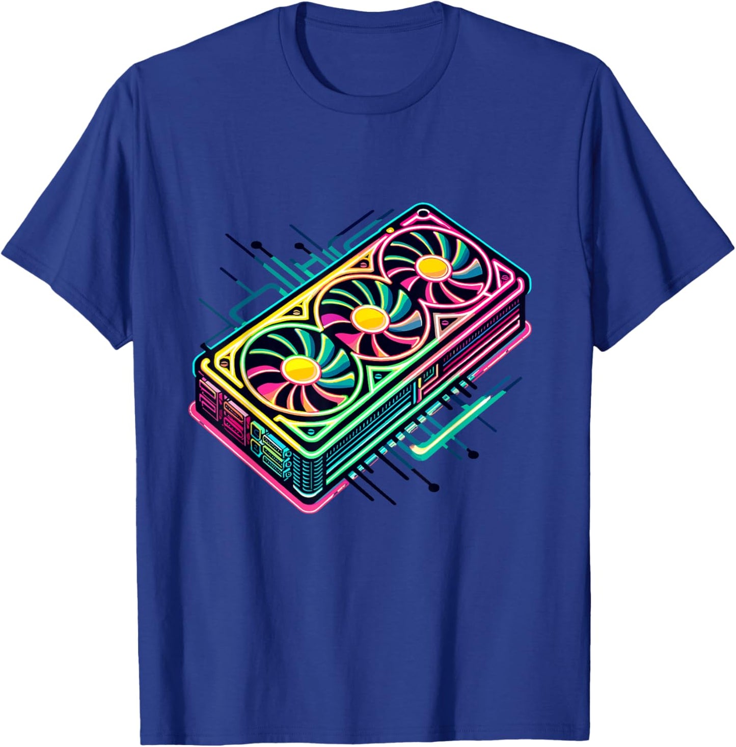 RGB Gaming Graphics Card Aesthetic GPU Video Gamer T-Shirt - T-Shirt | Royal