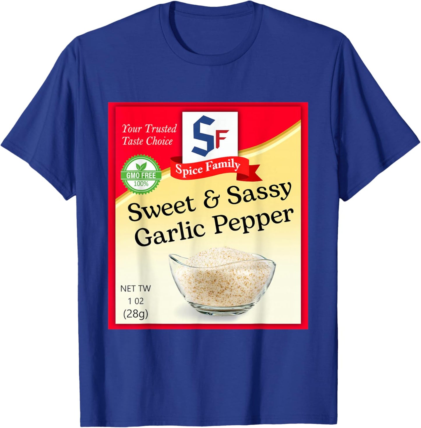 Sweet & Sassy Garlic Pepper Condiment Costume Holiday T-Shirt - T-Shirt | Royal
