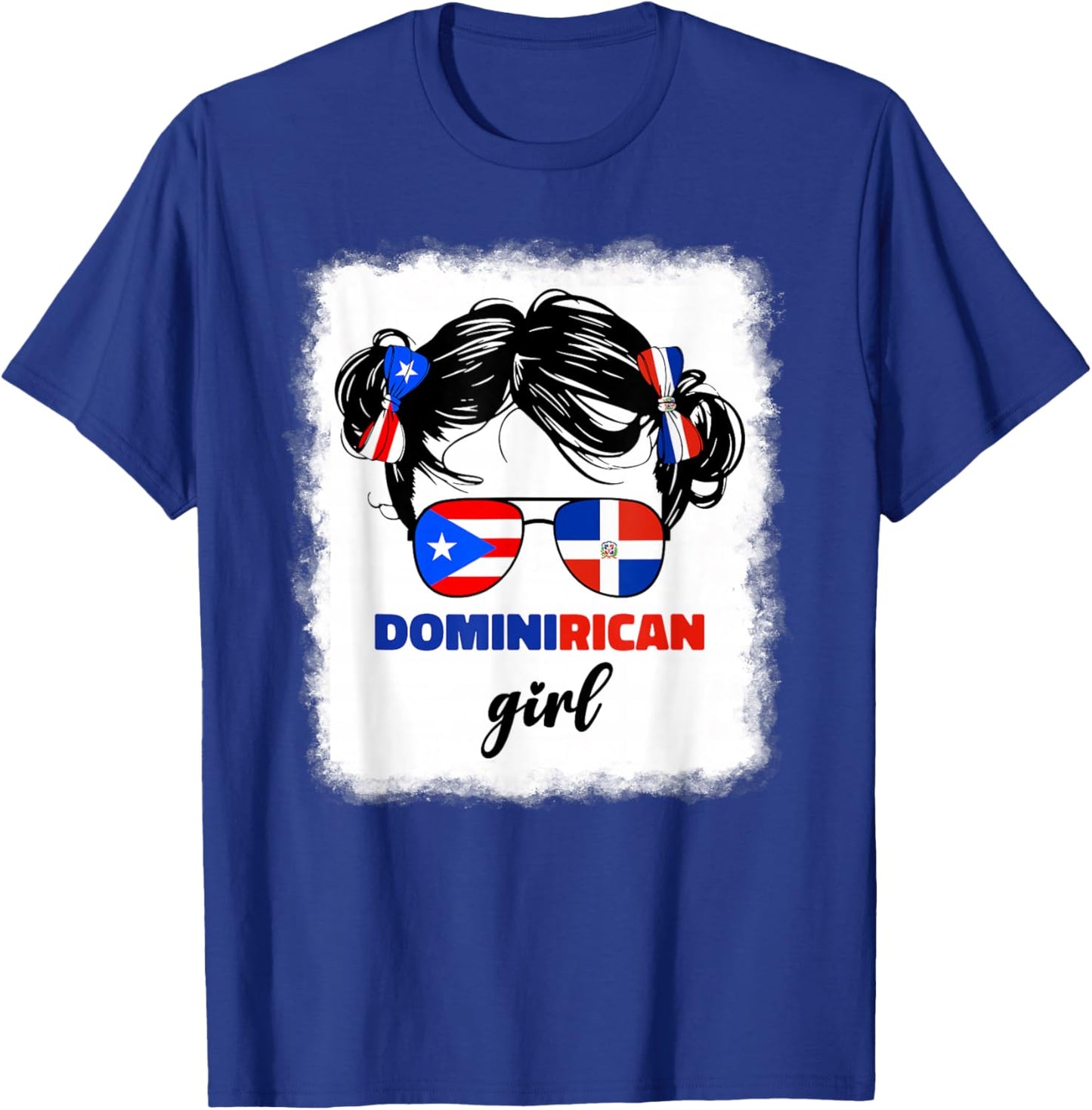 DominiRican Girls Kids Dominican And Puerto Rican Rico Flag T-Shirt - T-Shirt | Royal