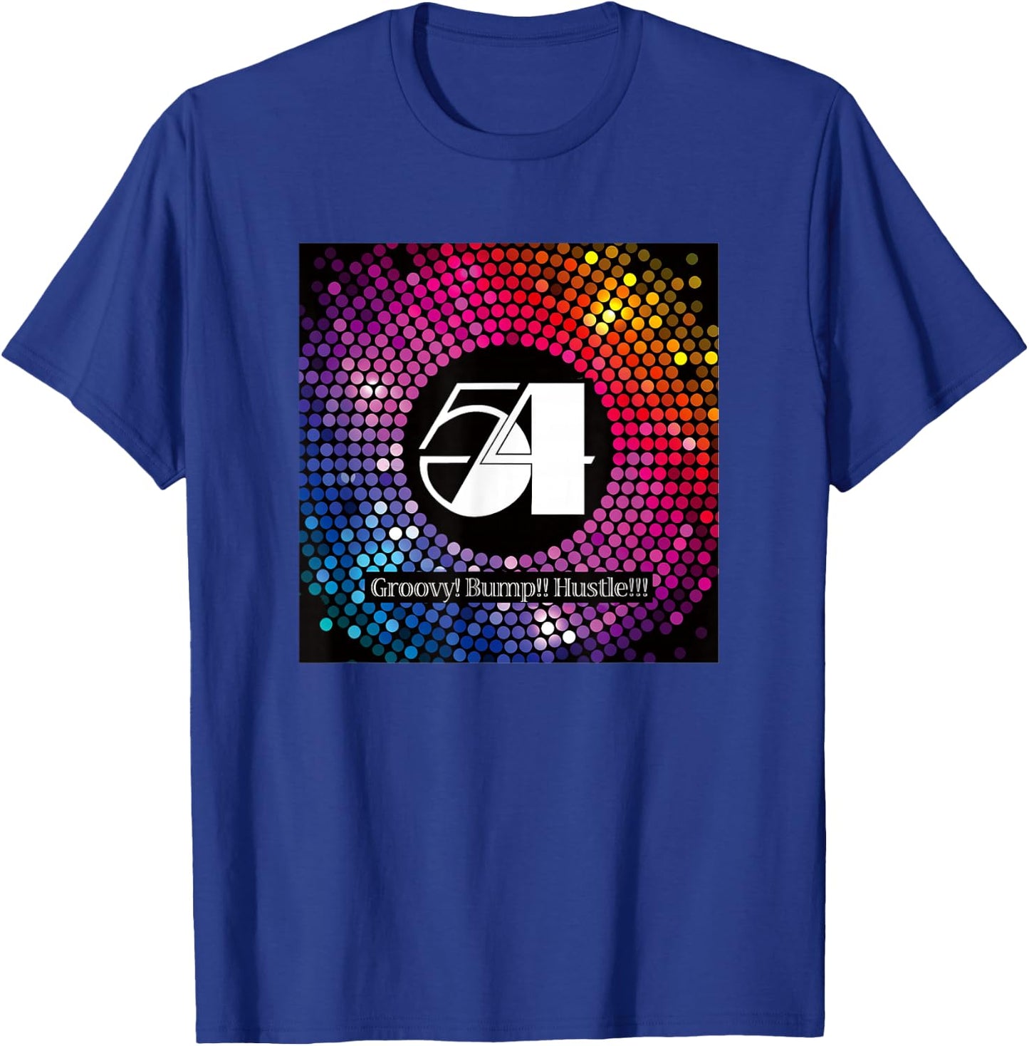 Disco Freaks Store Men's Studio 54 Retro Disco Black Graphic , Small, Short Sleeve, , Classic Fit, Lightweight T-Shirt - T-Shirt | Royal