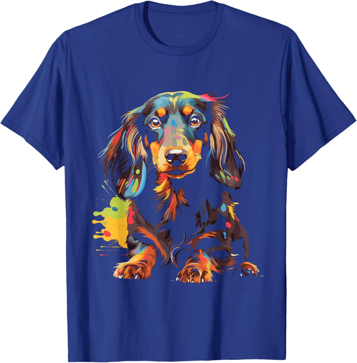 Long Hair Dachshund Puppy Best Dog Walking Pet T-Shirt - T-Shirt | Royal