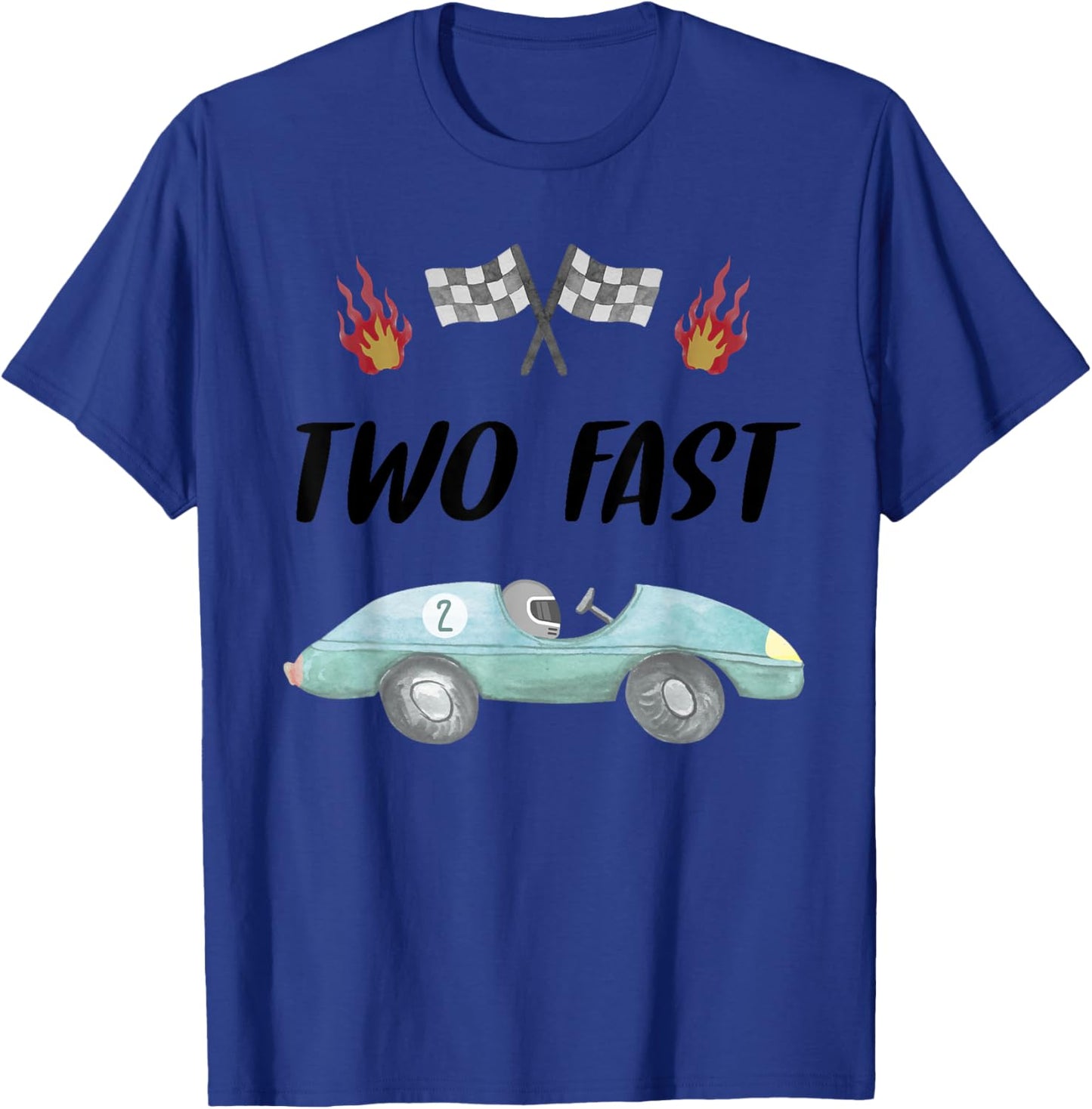 2nd Birthday Two Fast Race Car Second Bday Party Family T-Shirt - T-Shirt | Royal