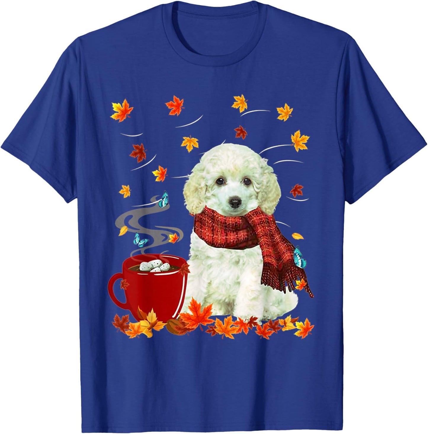 Toy Poodle - Fall - Chocolate - Hot - Funny Dog Autumn Men Women T-Shirt - T-Shirt | Royal