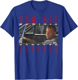 Fast & Furious Dominic Toretto Photo Word Stack T-Shirt - T-Shirt | Royal