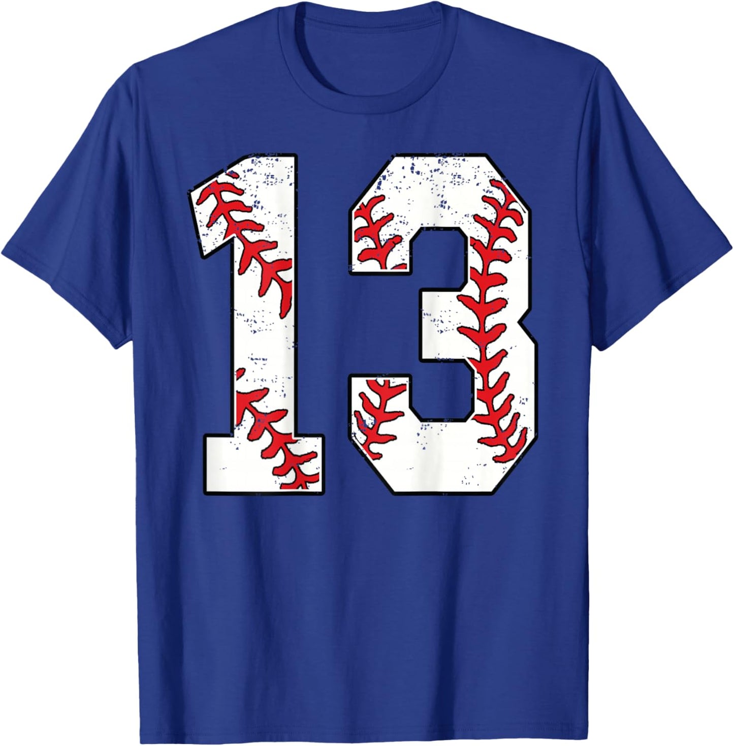 Number #13 Baseball Jersey Number 13 Print On Back T-Shirt - T-Shirt | Royal