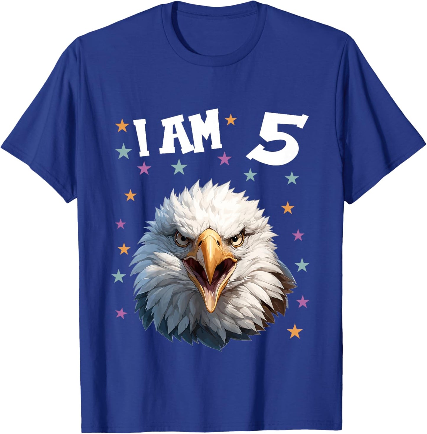 Kids 5 Years old 5 birthday Bald Eagles Boy Girl Bald Eagle T-Shirt - T-Shirt | Royal