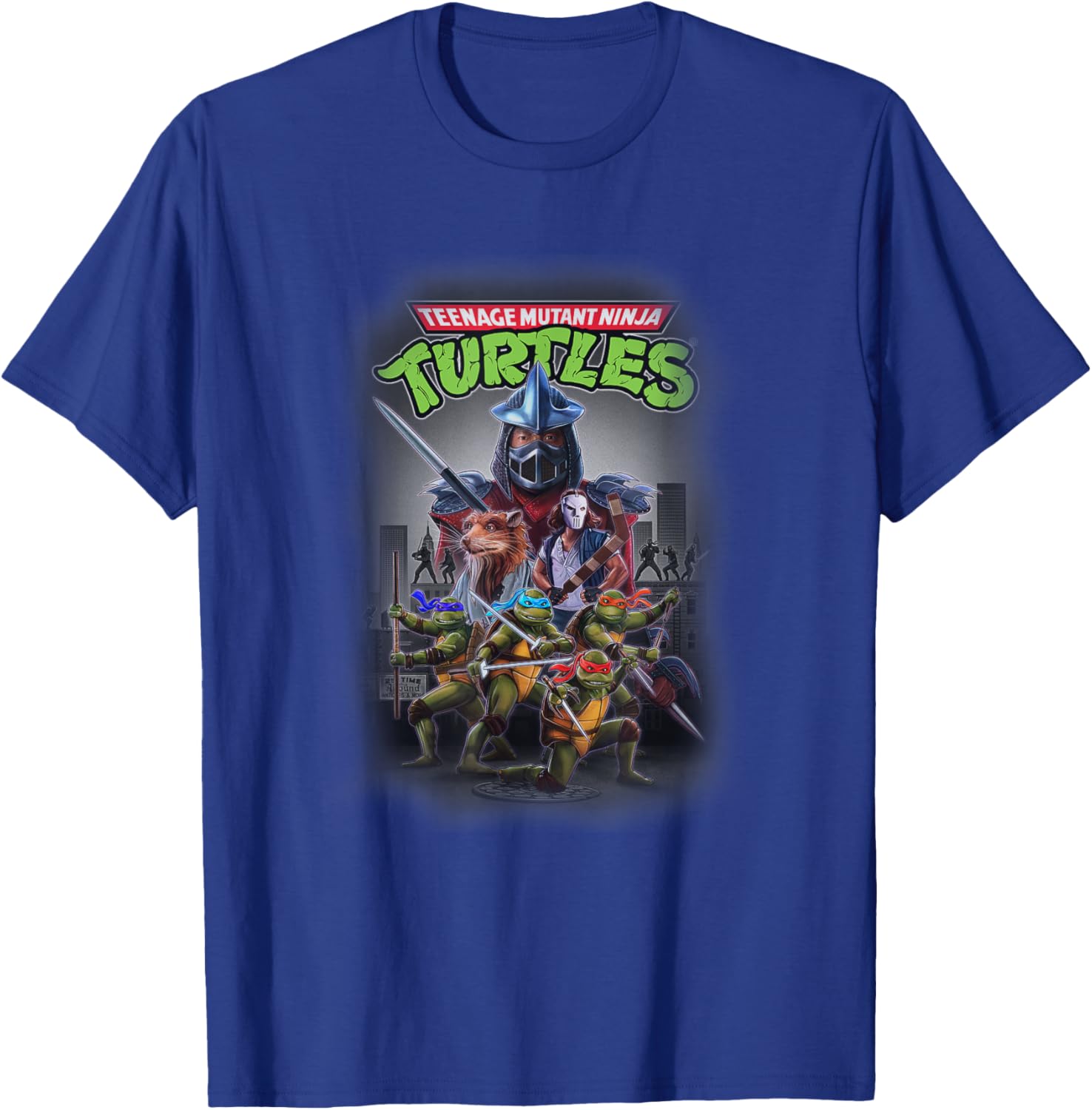 Teenage Mutant Ninja Turtles Heroes & Villains NY Group Shot T-Shirt - T-Shirt | Royal