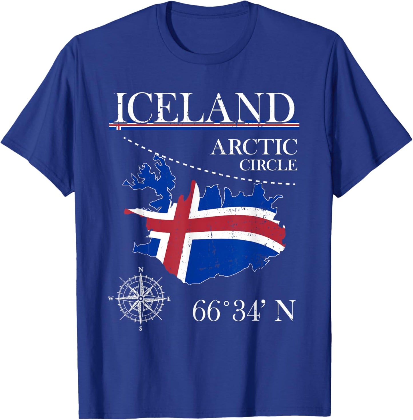 Iceland - Polar Circle - Polar Island Icelandic Flag T-Shirt - T-Shirt | Royal