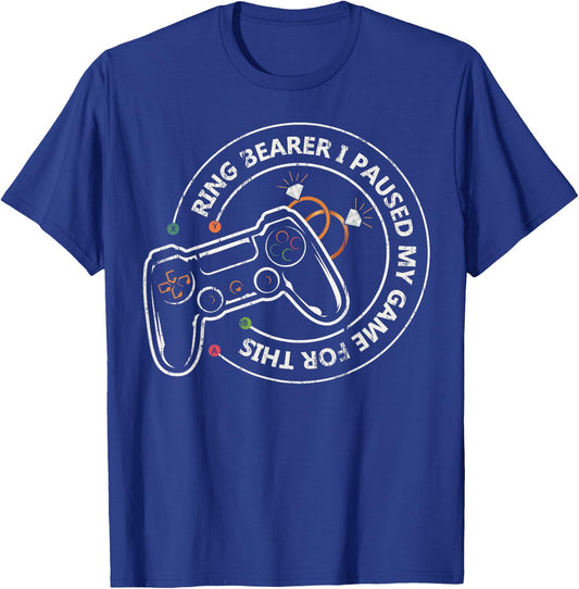 Ring Bearer I Paused My Game For This T-Shirt - T-Shirt | Royal