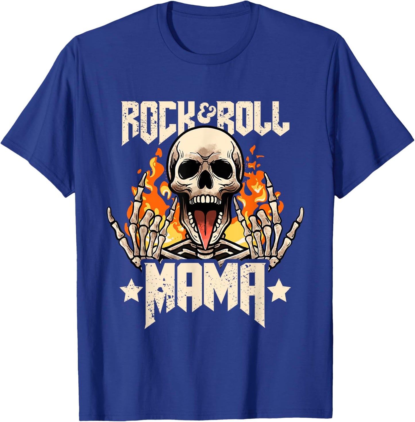 Rock And Roll Mama Mom Vintage Retro Rock&Roll Rock Concert T-Shirt - T-Shirt | Royal
