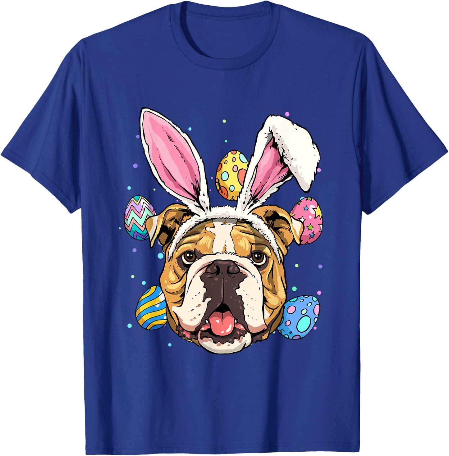 Easter Bunny American Bulldog Kids Men Women T-Shirt - T-Shirt | Royal