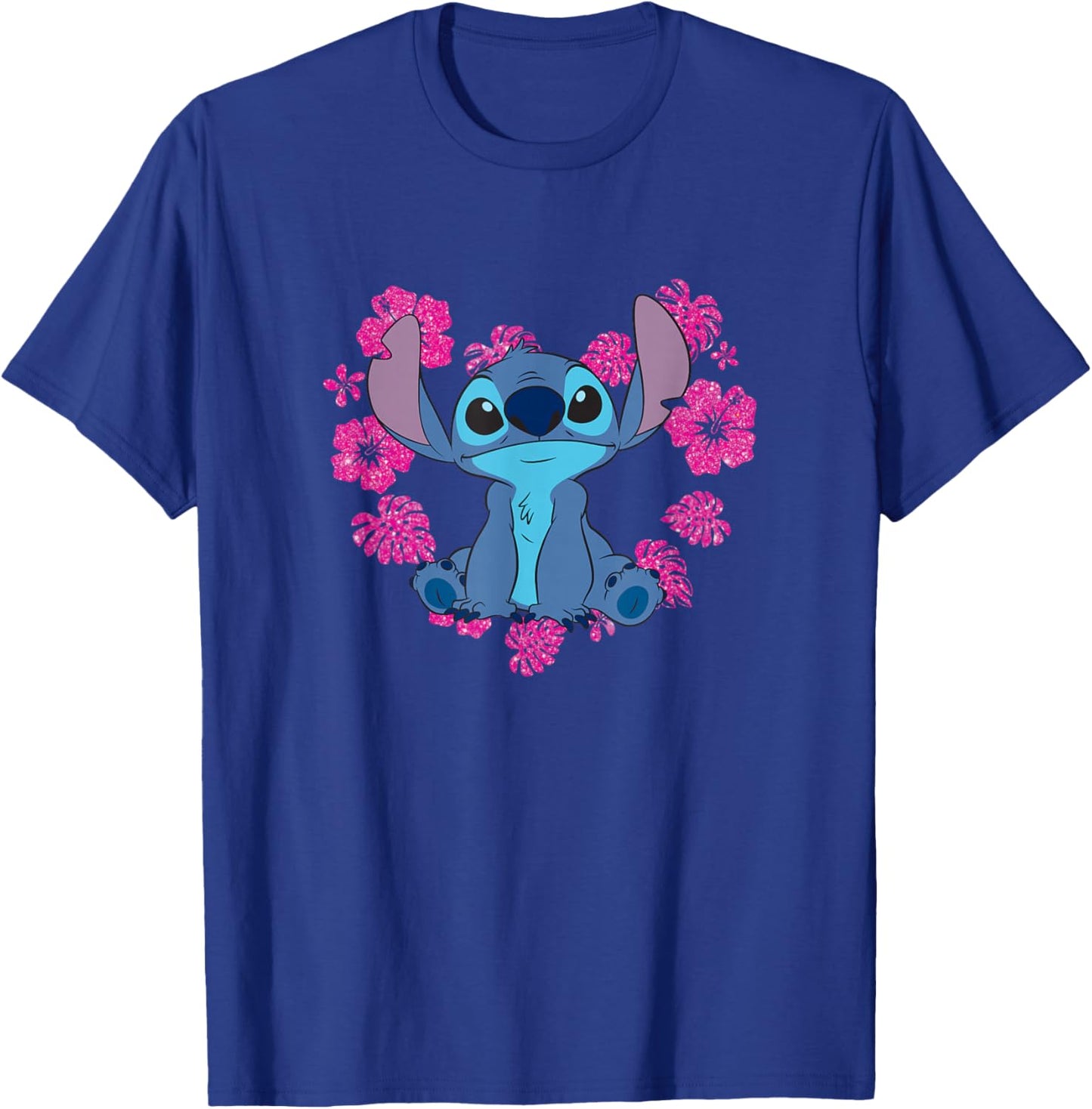 Disney Lilo & Stitch Heart Flower Shape Cute Stitch Big Logo T-Shirt - T-Shirt | Royal