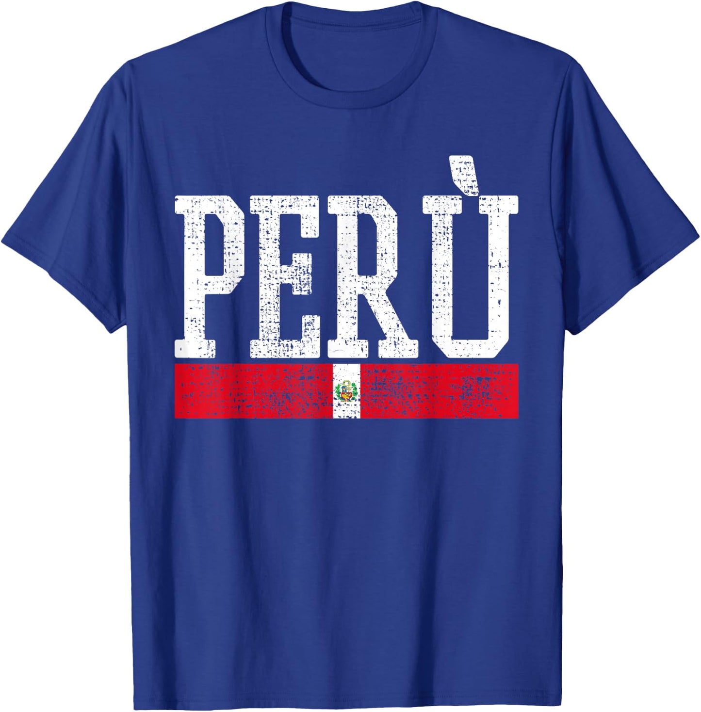 Peru Peruvian National Flag Country Vintage T-Shirt - T-Shirt | Royal