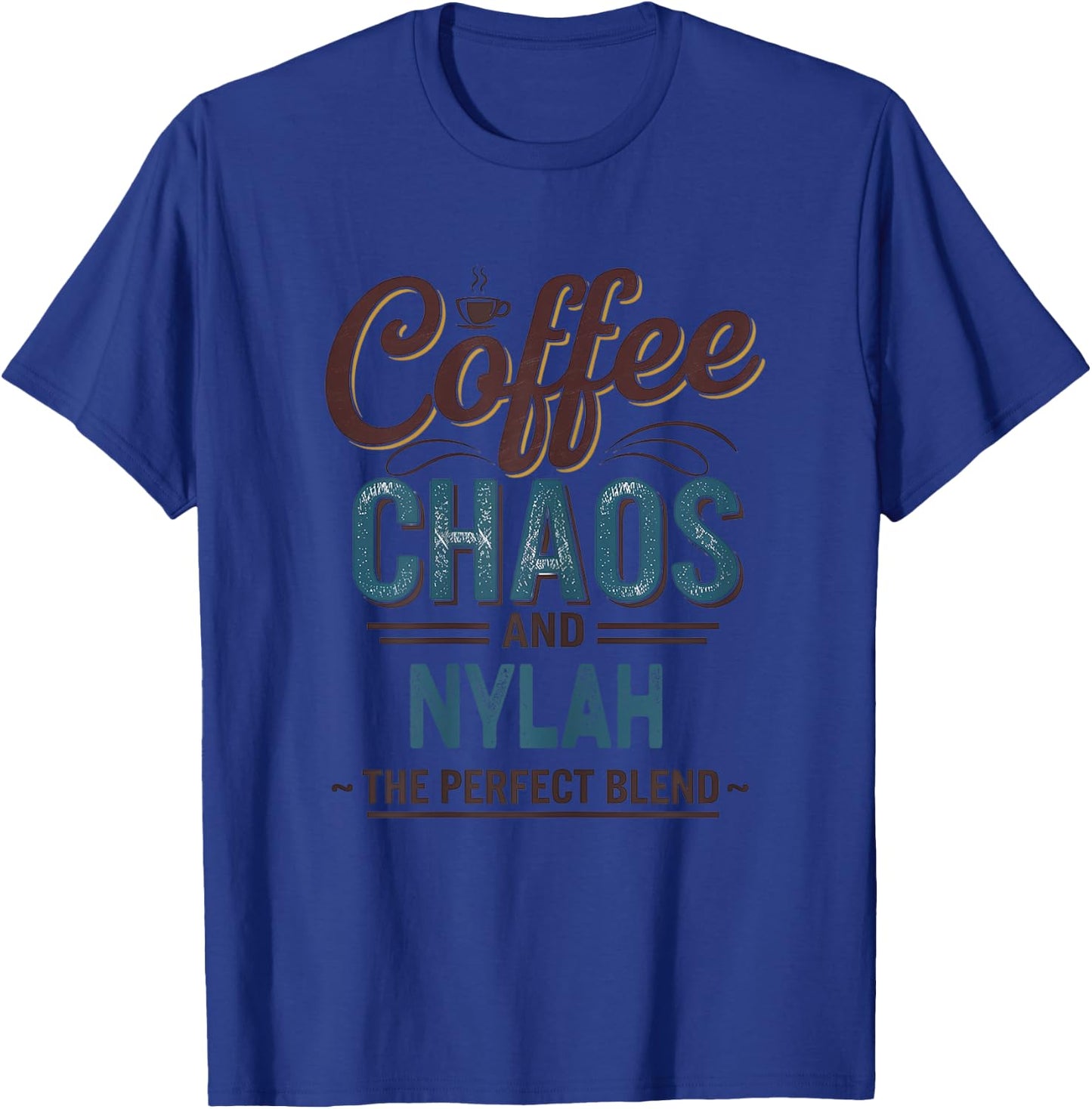NYLAH Personalized Cute Coffee Girls NYLAH Name T-Shirt - T-Shirt | Royal