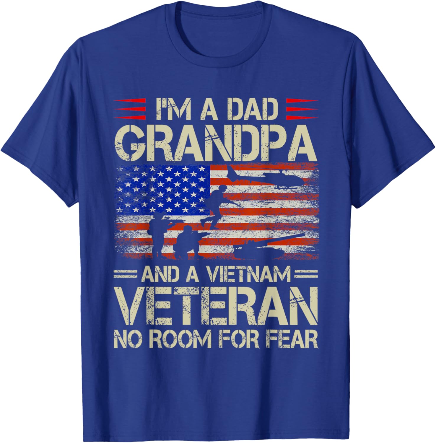 I'm A Dad Grandpa And Vietnam Veteran Retro Papa Grandpa T-Shirt - T-Shirt | Royal