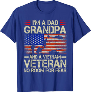 I'm A Dad Grandpa And Vietnam Veteran Retro Papa Grandpa T-Shirt - T-Shirt | Royal