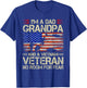 I'm A Dad Grandpa And Vietnam Veteran Retro Papa Grandpa T-Shirt - T-Shirt | Royal