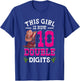 This Girl 's Now 10 Double Digits Western Cowboy Hat Cowgirl T-Shirt - T-Shirt | Royal
