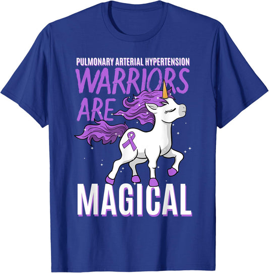Pulmonary Arterial Hypertension Awareness Unicorn Lover Gift T-Shirt - T-Shirt | Royal