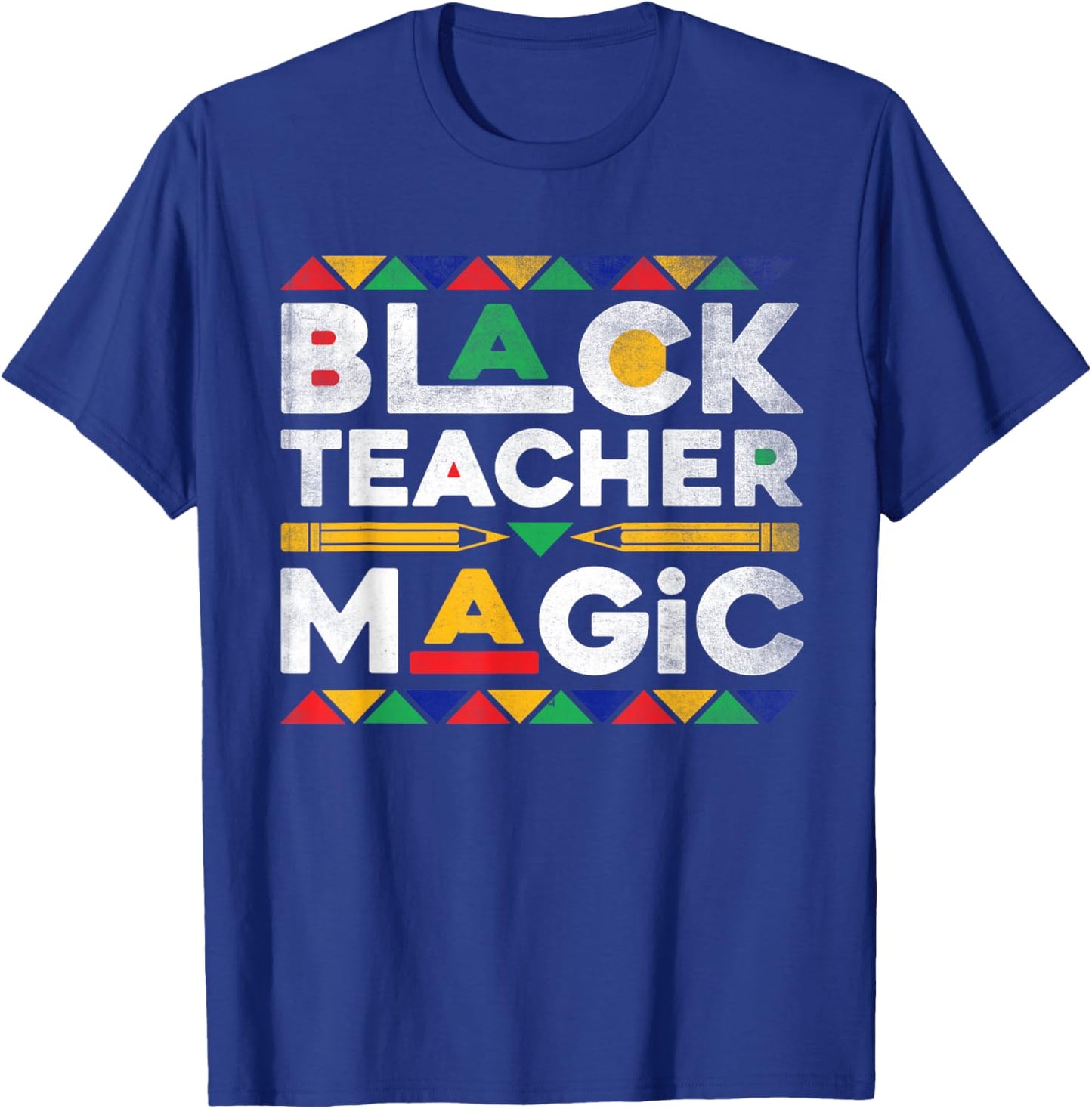 Black Teacher Magic Melanin African Teacher Black History T-Shirt - T-Shirt | Royal