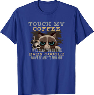 Funny Coffee Lover - Cat Humour T-Shirt - T-Shirt | Royal