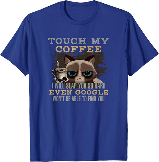Funny Coffee Lover - Cat Humour T-Shirt - T-Shirt | Royal