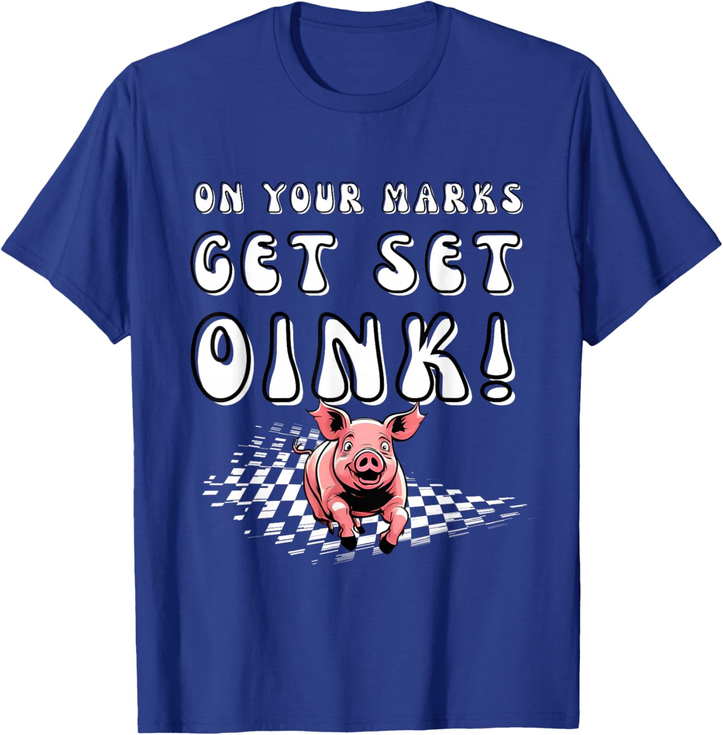 PIG Race Team Pig Running Team funny Pic Racing T-Shirt - T-Shirt | Royal