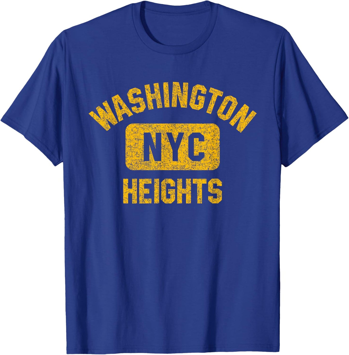 Washington Heights NYC Gym Style Distressed Amber Print T-Shirt - T-Shirt | Royal