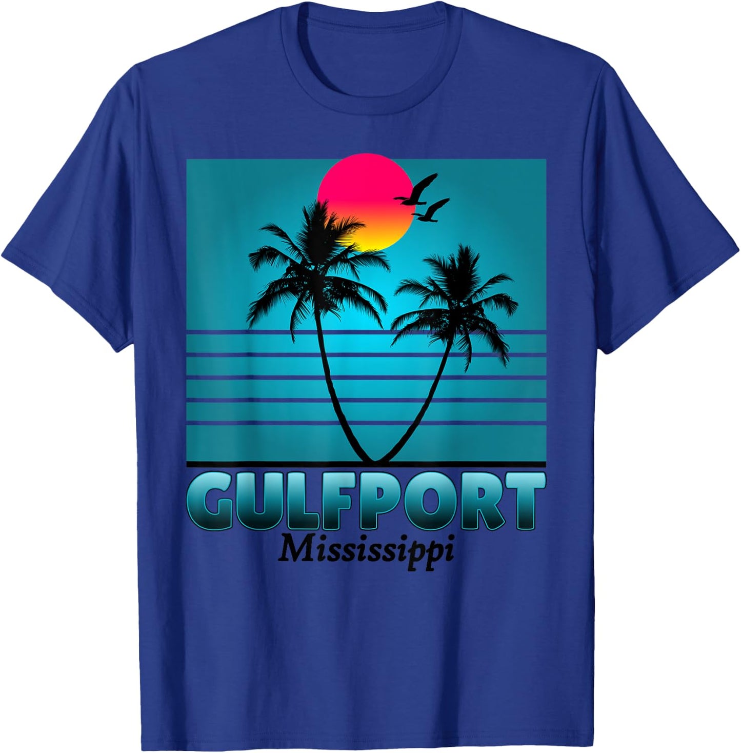 Gulfport Mississippi Holiday Retro Vintage Gift T-Shirt - T-Shirt | Royal