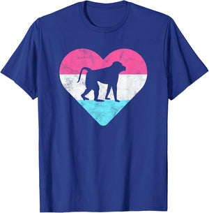 Retro Vintage Baboon Monkey Gift or Girls T-Shirt - T-Shirt | Royal