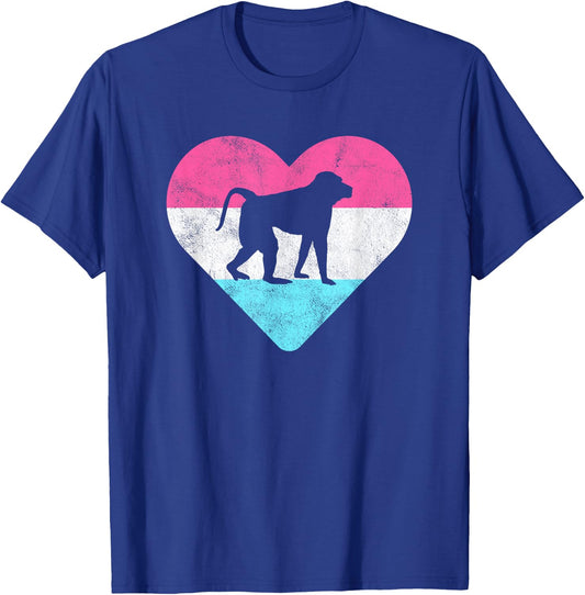 Retro Vintage Baboon Monkey Gift or Girls T-Shirt - T-Shirt | Royal